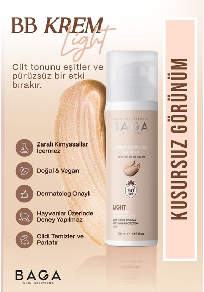 50+spf Bb Krem Light Leke Oluşumunu Önlemeye Yardımcı Olur, Aydınlık Ve Canlılık Sağlar Diğer