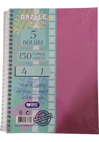 Orta Boy 4+1 Ayraçlı Defter 5 Konulu 150 Yaprak 1 Adet 4 Kareli 1 Çizgili Spralli Plastik Kapak Seperatörlü 18x25 Cm Pembe Orta Boy 4+1 Ayraçlı Defter 5 Konulu 150 Yaprak 1 Adet 4 Kareli 1 Çizgili Spralli Plastik Kapak Seperatörlü 18x25 Cm Pembe