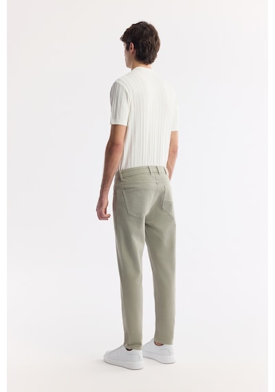 Avva Erkek Haki Klasik Bel Pamuklu Elastan Berlin Slim Fit Jean Pantolon A51y3515