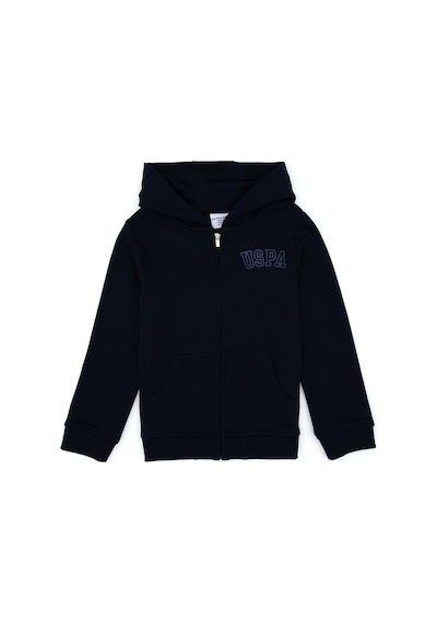 U.S. Polo Assn. Kız Çocuk Lacivert Kapüşonlu Fermuarlı Basic Sweatshirt 50316837-VR033 U.S. Polo Assn. Kız Çocuk Lacivert Kapüşonlu Fermuarlı Basic Sweatshirt 50316837-VR033