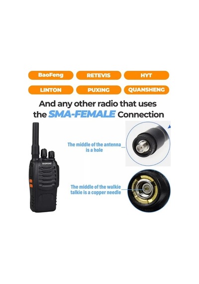 Sf20 7cm Dual Band Sma Dişi Telsiz Anteni Vhf/uhf Esnek Katlanabilir Kısa Anten