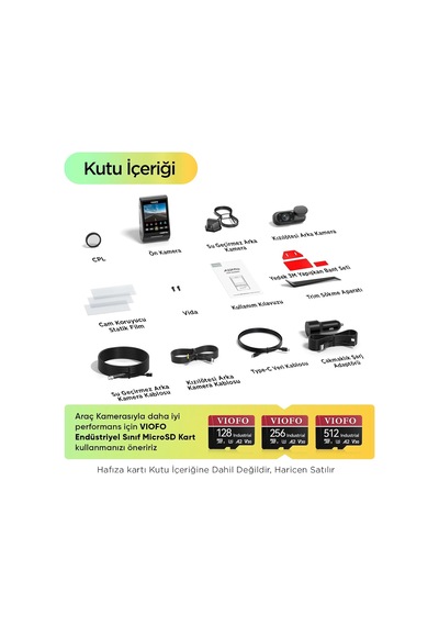 Viofo A229 Pro W 3 Kameralı Ön+arka Su Geçirmez+iç 4k+2k+1080p So