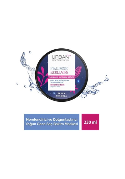 Tr Hyaluronik Asit & Kolajen Kuru Ve Cansız Saçlara Özel Yoğun Gece Saç Bakım Maskesi 230 Ml-vegan