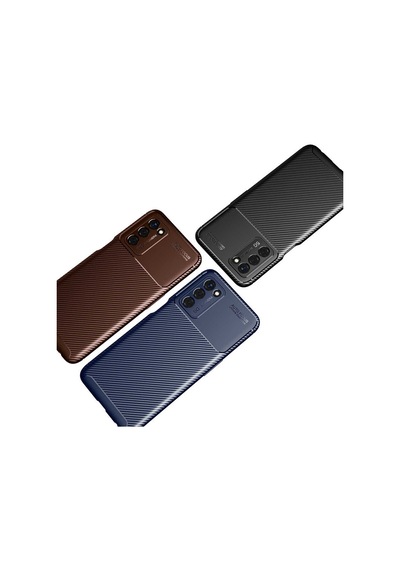 Oppo A55 5g Kılıf Karbon Görünümlü Silikon Kamera Korumalı Üstün Koruma Pazarplus Lacivert