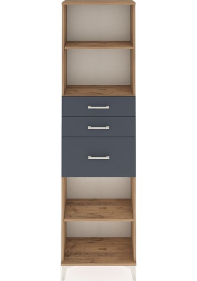Arges Dolap 3 Raflı 3 Çekmeceli 60x30x221 Çam-antrasit Çam Arges Dolap 3 Raflı 3 Çekmeceli 60x30x221 Çam-antrasit Çam