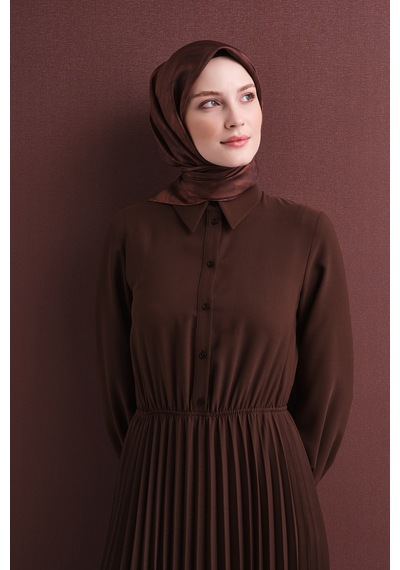 Armine Sura İpek Eşarp 2026-2027 - Sonbahar Kış-asm9630 Koyu Kahve