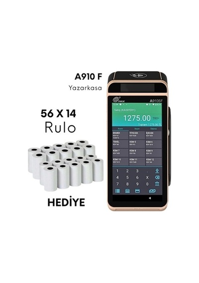 Pax A910sf Android Yazarkasa Pos + 20 Adet Rulo Hediye