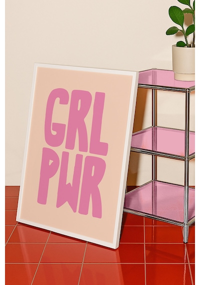 Girl Power Dekoratif Poster Tablo Beyaz Çerçeveli