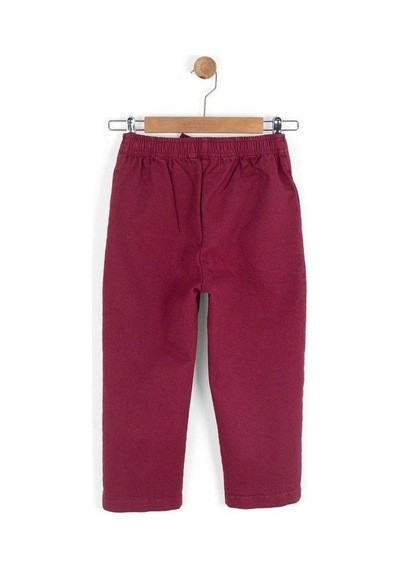 Zekids Kız Çocuk Beli Lastikli Mürdüm Yumuşak Kumaş Pantolon-16151 Bordo