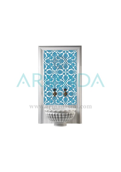 Armada Çini 60X100 CM Sp 83 Mavi Beyaz Serigraf Türk Hamamı Pano