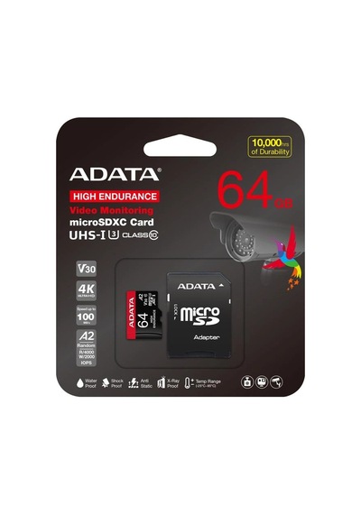 Adata 64 Gb High Endurance Microsdxc 4k U3 V30 A2 Hafıza Kartı Kdo