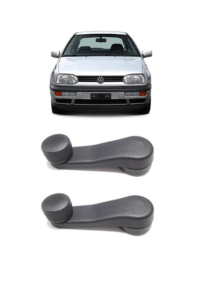 Vw Golf 3 1992-1998 Uyumlu Manuel Çevirmeli Cam Açma Kapama Kolu Siyah 2 Adet Takım 1h0837581