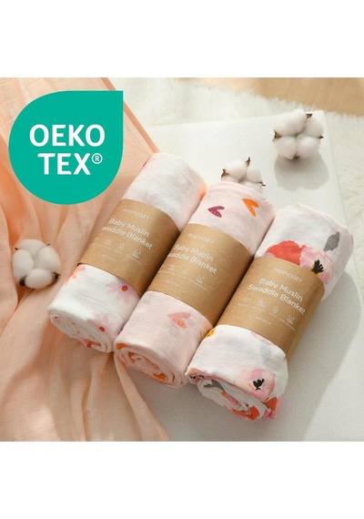 Muslin Kundak Bezi 4'lü Set Ultra Yumuşak ve Nefes Alabilir Pamuk 120x120 CM Pembe