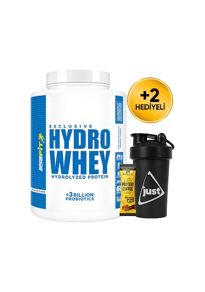 Sporfit Nutrition Hydrowhey Protein Tozu 1920 Gr 60 Servis Çikolata + 3 Milyar Probiyotik + Shaker + Protein Kahve Hediyeli çikolata