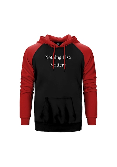 Metallica Nothing Else Matters Kırmızı Renk Reglan Kol Kapşonlu Sweatshirt Kırmızı