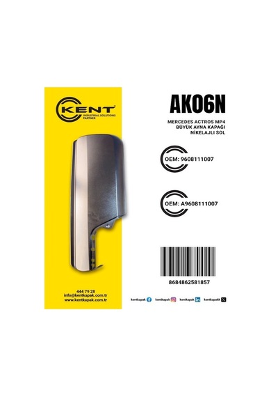 Kent Mercedes Mp4 Ayna Kapağı Krom Sol