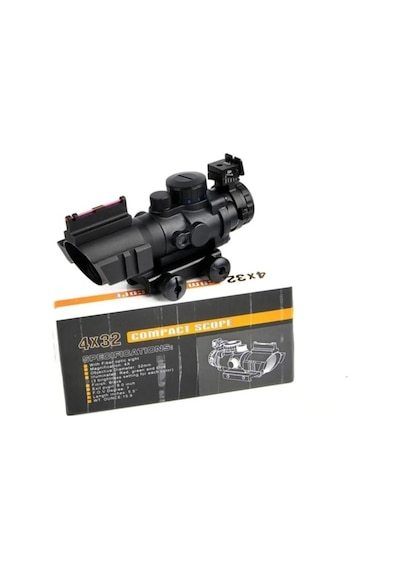Spıke 4x32 Kırmızı Işıklı Tfek Dürbünü Siyah