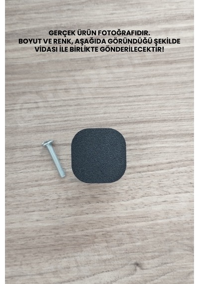 6 Adet - Siyah Oval Kare Kulp - Modern Ve Şık Dolap, Gardırop, Şifonyer, Komodin Ve Çekmece Kulpu Vida Dahil Sarı