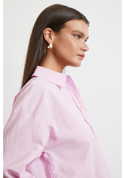 Never More Must Have Poplin Gömlek Pembe Pembe