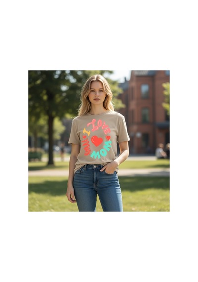 Urbantrendstore Unisex Anneler Günü Hediyesi Oversize Fit Rahat Geniş Salaş T-shirt Günlük Tişört Bej