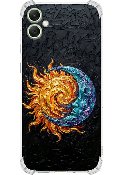 Samsung Uyumlu Galaxy A07 İle Köşe Korumalı Kılıf Metamorfoz Kozmik Dans Tasarımlı Uv Baskılı Şeffaf