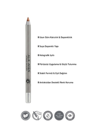 Suya Dayanıklı Kalıcı Holografik Işıltılı Göz Kalemi - Holographic Eye Pencil 04 Sunset Copper Turuncu