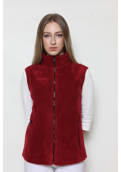 CottonCool Kadın Polar Yelek Bordo