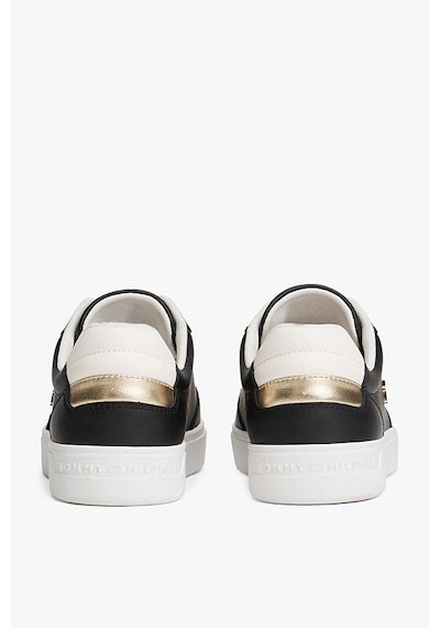 Tommy Hilfiger Kadın Th Monogram Plaque Court Sneakers - Siyah Triple Black