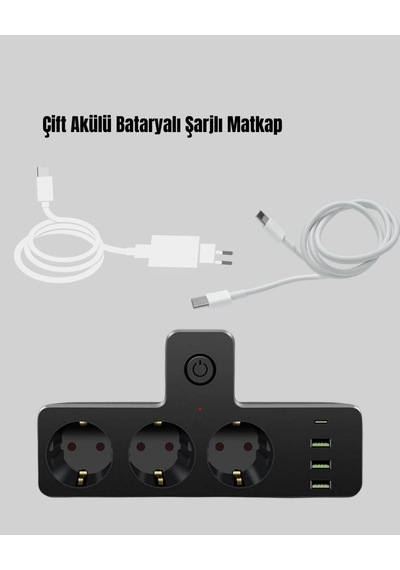 Anahtarlı Çoklu Priz 3 Usb 1 Type-c Hızlı Şarj Destekli Çok Renkli