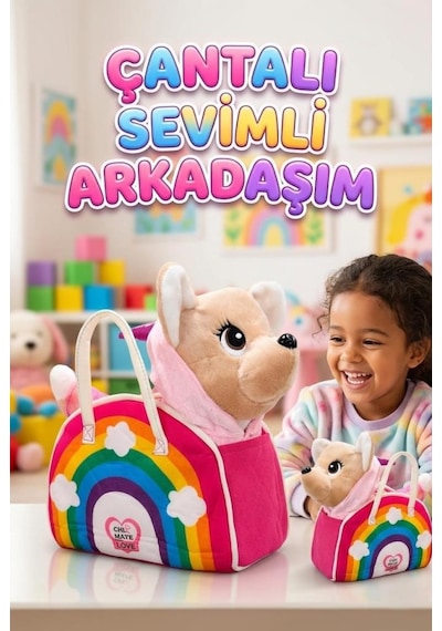 Çantalı Sevimli Arkadaşım: Sesli Ve Hareketli Yürüyen Gökkuşağı Çantalı İnteraktif Köpek Çok Renkli