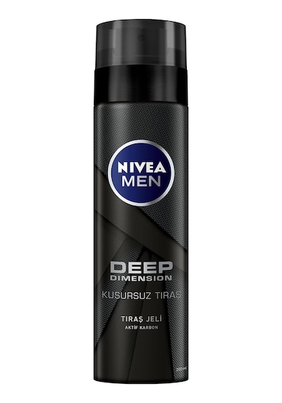 Erkek Tıraş Jeli Deep Dimension 200ml, Kusursuz Tıraş, Aktif Karbon, Kaygan Tıraş Deneyimi + Nıvea Men Erkek Sprey Deodorant Deep Dimension Darkwood 150ml