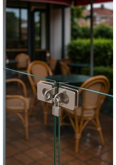 Cam Cama Emniyet Aparatı, Kilitsiz, Çift, Cam, Kapı, Güvenlik Aparatı, Metal, Estetik Tasarım Genel