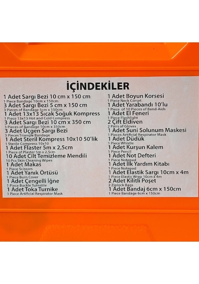 Super-bag Asr-5015 İlk Yardım Seti Büyük Fırst Aıd Kıt Plastik Çantalı