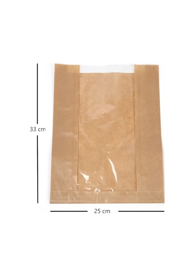 Anadolu Kağıtçılık Pencereli Şamua Kraft Kese Kağıdı 10 Kg 25 Cm X 33 Cm