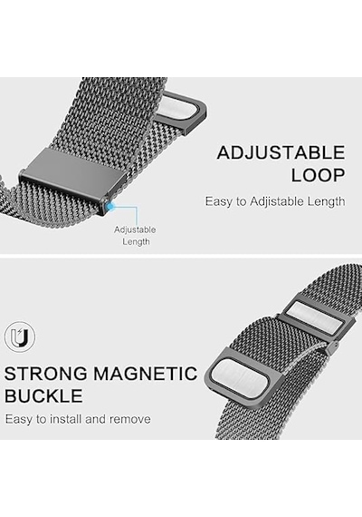 Huawei Watch Gt 5 Pro 42mm/ Gt 5 41mm/gt 4 41mm 18mm Uyumlu Kordon Çift Mıknatıslı Milano Loop Metal Kordon