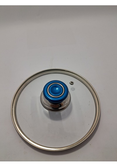 Cam Kapak 18 Cm Ve Parliement Mavi Kulp