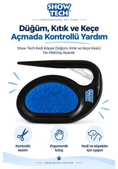Showtech Kedi Köpek Düğüm, Kıtık Ve Keçe Kesici De-matting Aparatı