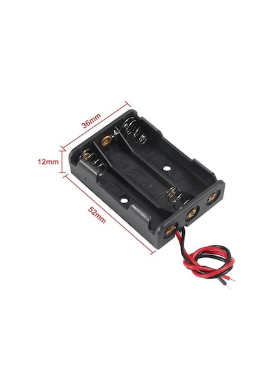 1 Adet 3'lü Aaa Pil Yatağı 4.5v Çıkışlı Açık Kasa Kablolu Yuva