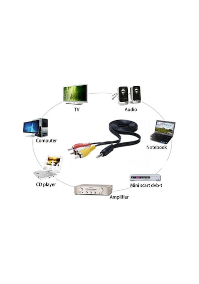 4824 3.5 mm To 3 Rca Dişi Tos Çevirici Dönüştürücü Ses Kablosu