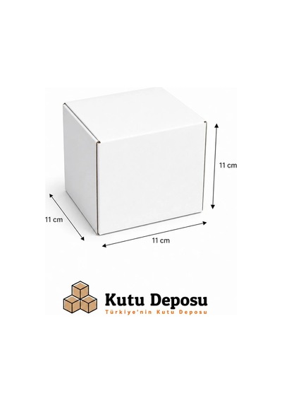 11x11x11 Cm Ofset Kupa Bardak Kutusu - Beyaz 50 Adet 1