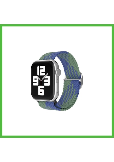 Vaveni Watch 42mm Uyumlu Star Kordon - Yeşil-lacivert Arz