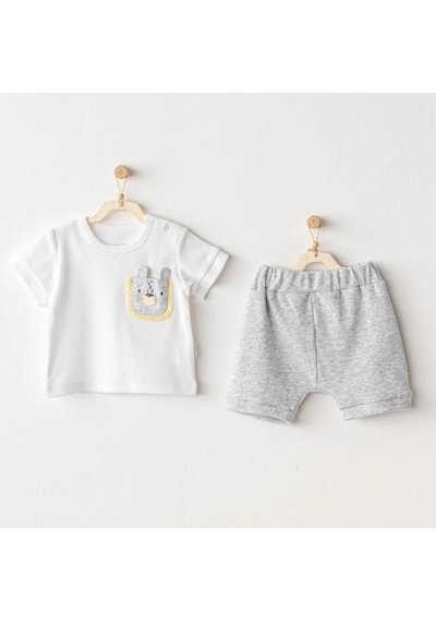 Melonika Little King 2'li Bebe Takım Grey Çok Renkli