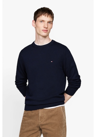 Tommy Hilfiger Pıma Org Ctn Cashmere Crew Neck Erkek Mavi Kazak - Mw0mw28046