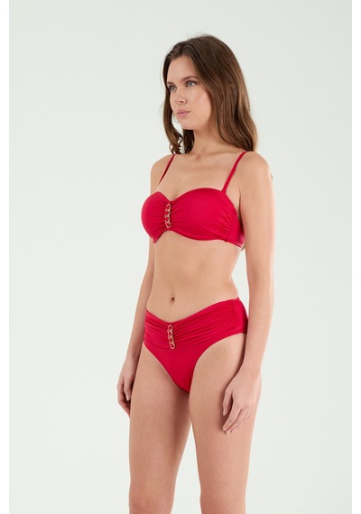 Louren Kadın Kırmızı/petrol Aksesuar Detaylı Kaplı Balenli Straplez Bikini Takımı Kırmızı Louren Kadın Kırmızı/petrol Aksesuar Detaylı Kaplı Balenli Straplez Bikini Takımı Kırmızı