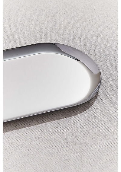Pasabahce Metal Oval Tepsi 21 Cm Silver - 1 Adet Gri