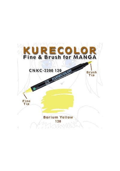 Zig Kurecolor Brush For Manga Çizim Kalemi 120 Barıum Yellow