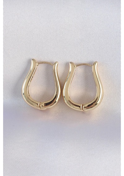 Lb Pirinç Gold Renk İçi Boş Gül Küpe Çok Renkli