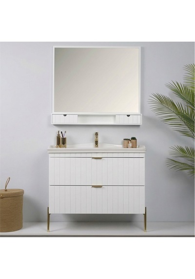 Kobos Noble 100 Cm Banyo Dolabı Seti Bianco Beyaz Kobos Noble 100 Cm Banyo Dolabı Seti Bianco Beyaz
