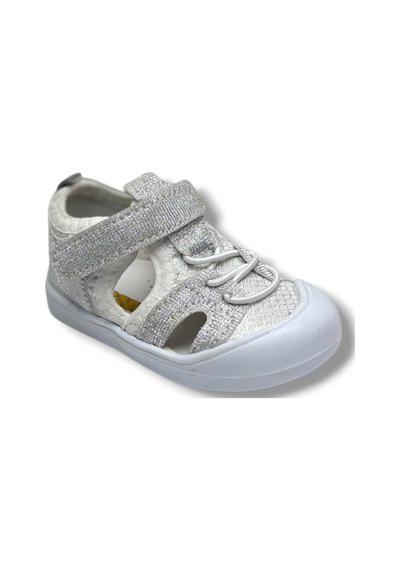 Arzen Bebe 232-26 Anatomik Simli Cırtlı Kız Çocuk Sandalet 19-23 Gümüş