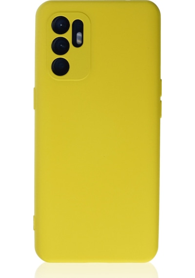 Oppo Reno 6 Uyumlu Kılıf Nano İçi Kadife Silikon - Sarı1